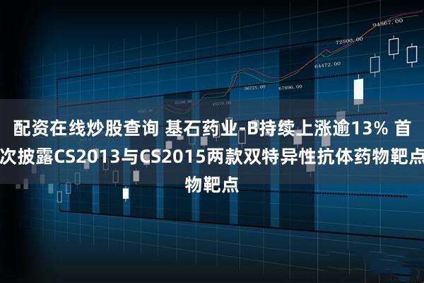 配资在线炒股查询 基石药业-B持续上涨逾13% 首次披露CS2013与CS2015两款双特异性抗体药物靶点